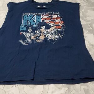 Kiss Blue Short Sleeve Tee with Band Graphic